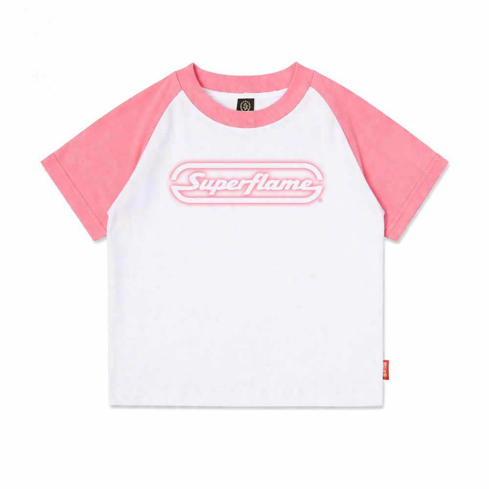 Logo Pink Spray Baby Tee Reglan Pink